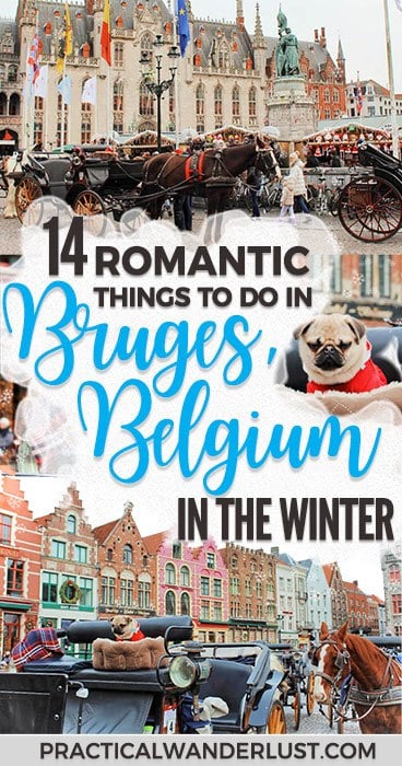 Bruges, Belgium is the most ridiculously romantic little medieval town in Europe ever. You can barely take a step without being swept off your feet by swans, horse-drawn carriages, chocolate shops, little lace shops, and other insanely cutesy things. Here's our list of the most adorable, things to do in Bruges in winter for couples! #Bruges #Europe #WinterTravel