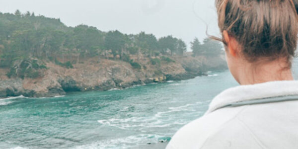 Overlooking a Pacific coast cove in Mendocino, California.