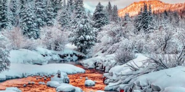 Winter Sunset South Upper Truckee River South Lake Tahoe, California