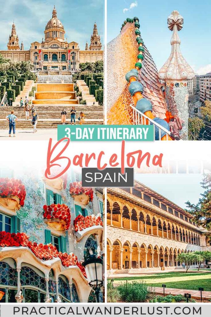 Craggy mountains looming over ancient architecture, decadent tapas and cava at a neighborhood restaurant, twisting and colorful Gaudí architecture blending the old and new—Barcelona, Spain truly has more than you could see in a lifetime! But luckily for you, this 3 days in Barcelona Itinerary is going to help you hit the highlights of this Catalan capital that is on many European bucket lists.
