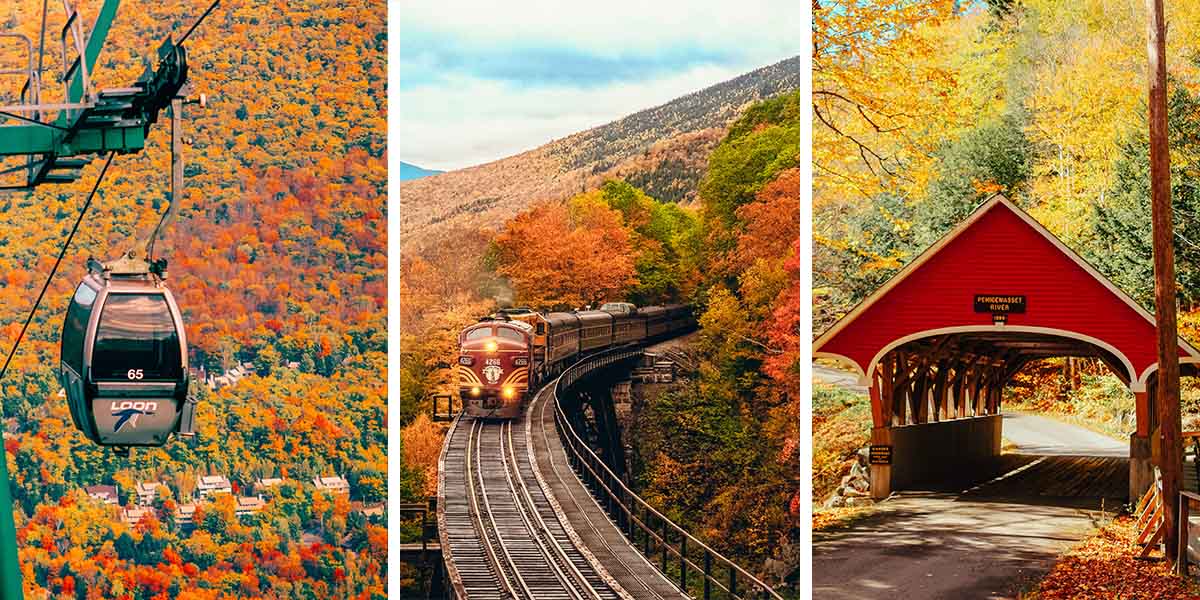 Train rides through fall foliage. Fresh apple cider. Fabulously haunted hotels. Imagine sipping on a hot cup of cider and munching on homemade apple cider donuts from the country’s oldest orchard while riding a train up a mountain to view vibrant fall colors. This cozy feeling is a glimpse of what New Hampshire in the fall feels like! To help plan the best fall in New Hampshire adventure (with lots of leaf-peeping guaranteed), our writer rounded up the must-see towns and cities filled with scenic drives, state parks, apple orchards, historic bridges, and more. Throw on your coziest sweater and let's go!