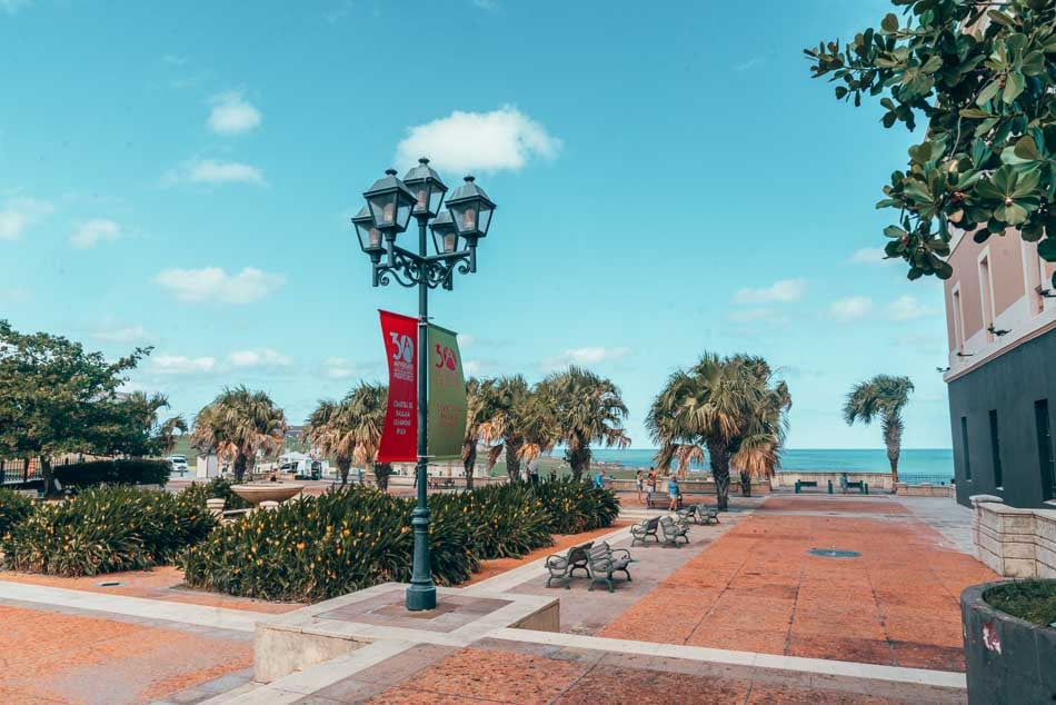 Plaza in front of El Moro castle in Old Town San Juan, Puerto Rico