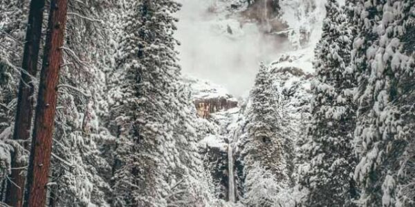Yosemite National Park in Winter Waterfalls