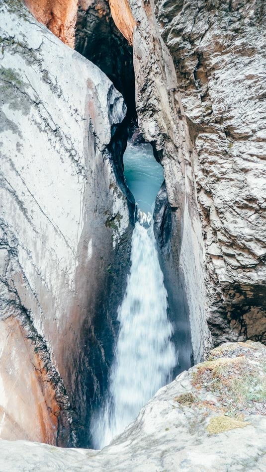 waterfall at Trümmelbach Falls in lauterbrunnen on a 5-day switzerland itinerary